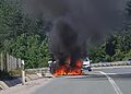 Два автомобила изгоряха насред път в Монтанско - Montana Live TV