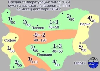 Месечна прогноза за времето за декември 2024