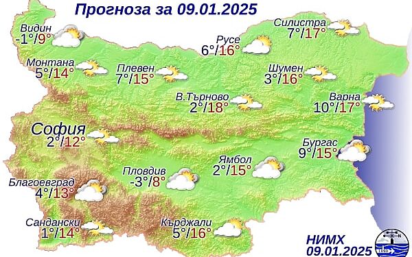 Днес ще е слънчев ден с високи температури за сезона - Montana Live TV