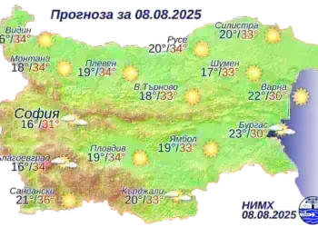 Лятно слънце и горещини в Монтана – температурите достигат 34°, до 36° в страната