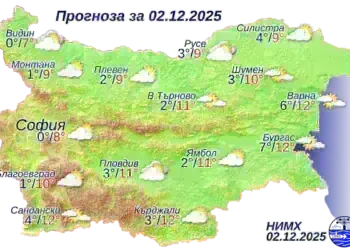 Спокоен декемврийски ден с разкъсана облачност и до 12°