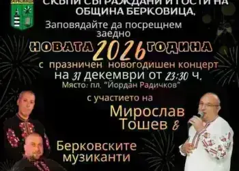 Берквичани посрещат Новата 2026 година с концерт на площада
