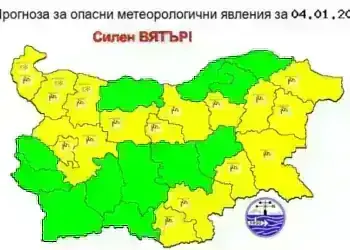 Ураганен фьон удря Северозапада в неделя: вятър до 110 км/ч удря Белоградчик, Берковица, Видин, Враца и Монтана