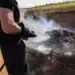 Гасиха пожар в сухи треви край Горна Лука