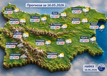 Слънце, силен вятър и гръмотевични бури в края на деня